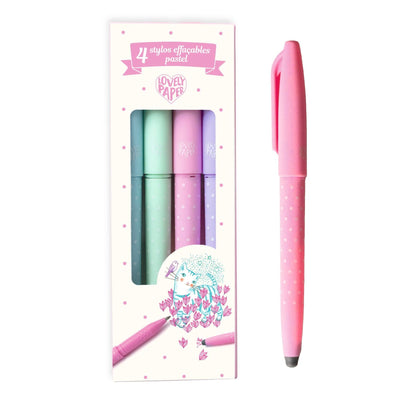 4 STYLOS EFFAÇABLES PASTEL - Djeco DD03794 3070900037946