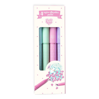 4 STYLOS EFFAÇABLES PASTEL - Djeco DD03794 3070900037946