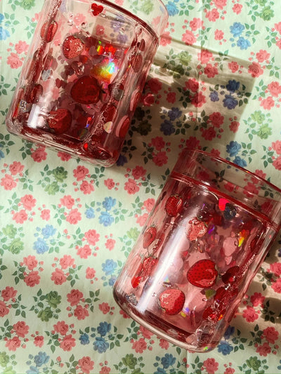 Lot de 2 verres à paillettes fragola - Konges Sløjd KS102642 5715681032428