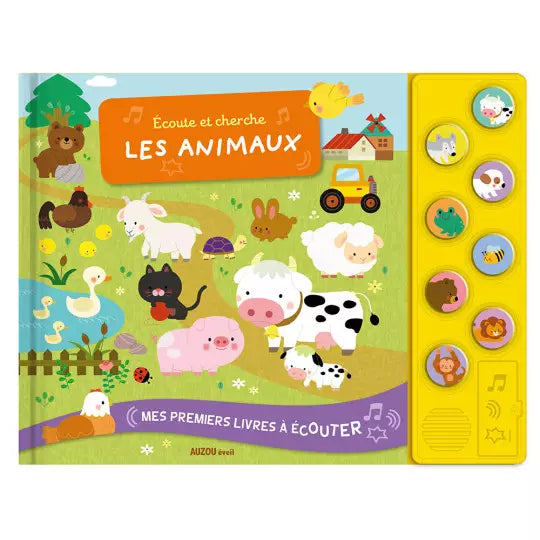 mes premiers livres à écouter -ecoute et cherche les animaux - AUZOU 9782733830956 9782733830956