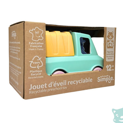 Mon premier Camion Poubelle Turquoise - LE JOUET SIMPLE P141.33