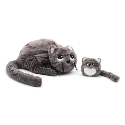 Peluche chat Miaou maman et son bébé gris Les Ptipotos - deglingos 74801 4895242701084