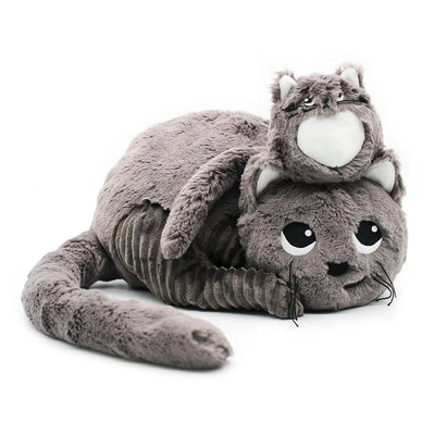 Peluche chat Miaou maman et son bébé gris Les Ptipotos - deglingos 74801 4895242701084