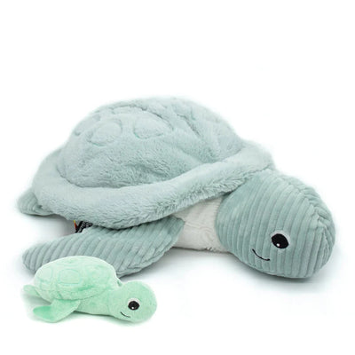 Peluche tortue GÉANTE Sauvenou maman et son bébé menthe Les Ptipotos - deglingos 73602 4895242702340