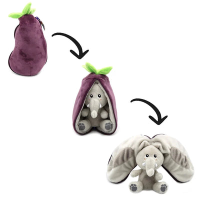 Peluche Velvet l'éléphant/aubergine Flipetz - deglingos 80103 4895242701251