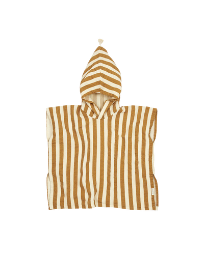 Poncho Portofino honey stripes waffle 3-6 ans - NOBODINOZ 8435574933546 8435574933546