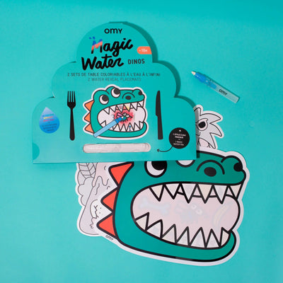 set de table a colorier magic water dino - Omy MAGIC01 3760301403210