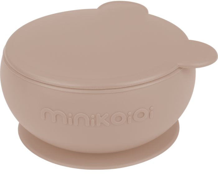 Bol & couvercle silicone avec ventouse - Nude- minikoioi MKBOLN 8681176332472