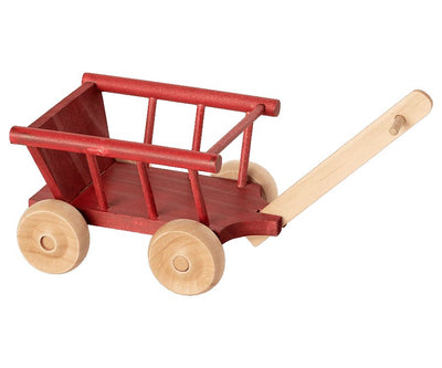 chariot en bois miniature micro dusty red - MAILEG 11-9005-02 5707304107262