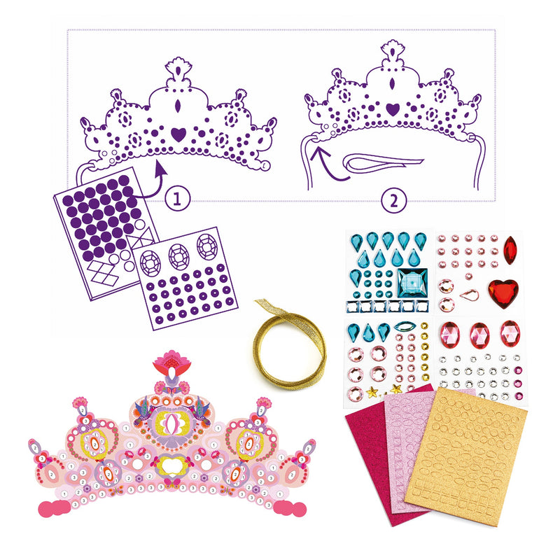 kit créatif avec 4 élégants diadèmes à décorer comme une princesse - Djeco DJ07901 3070900079014