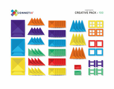 Pack créatif 100 pièces tuiles magnetiques - CONNETIX CON-EU-100 712038855889