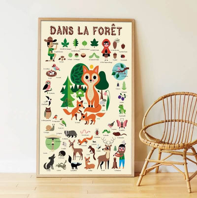 poster pédagogique La forêt (1 m x 68 cm)- poppik dis010 3760262410609