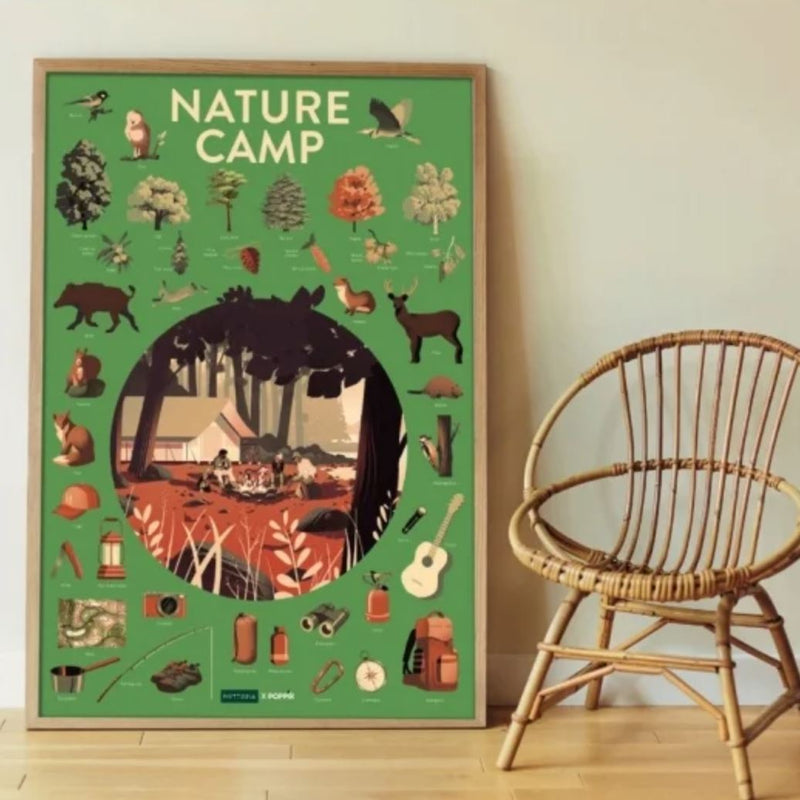 poster pédagogique le camping nature (1 m x 68 cm)- poppik dis029 3760262411644